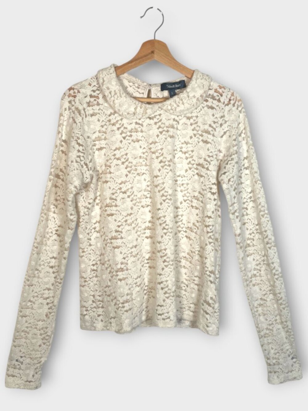 Modcloth Pullover Sweater LARGE Ivory Lace
